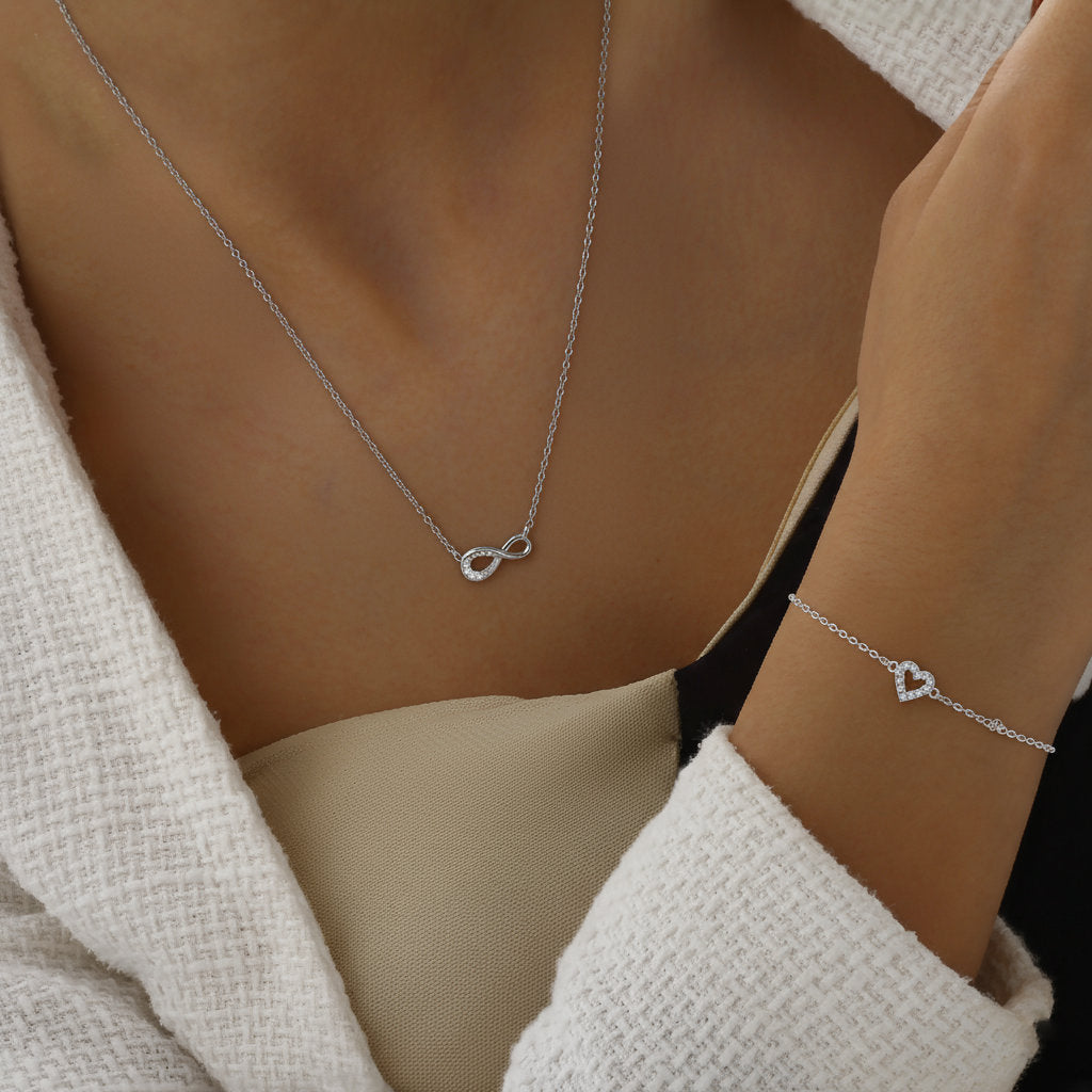 Halskette + Armband Silber