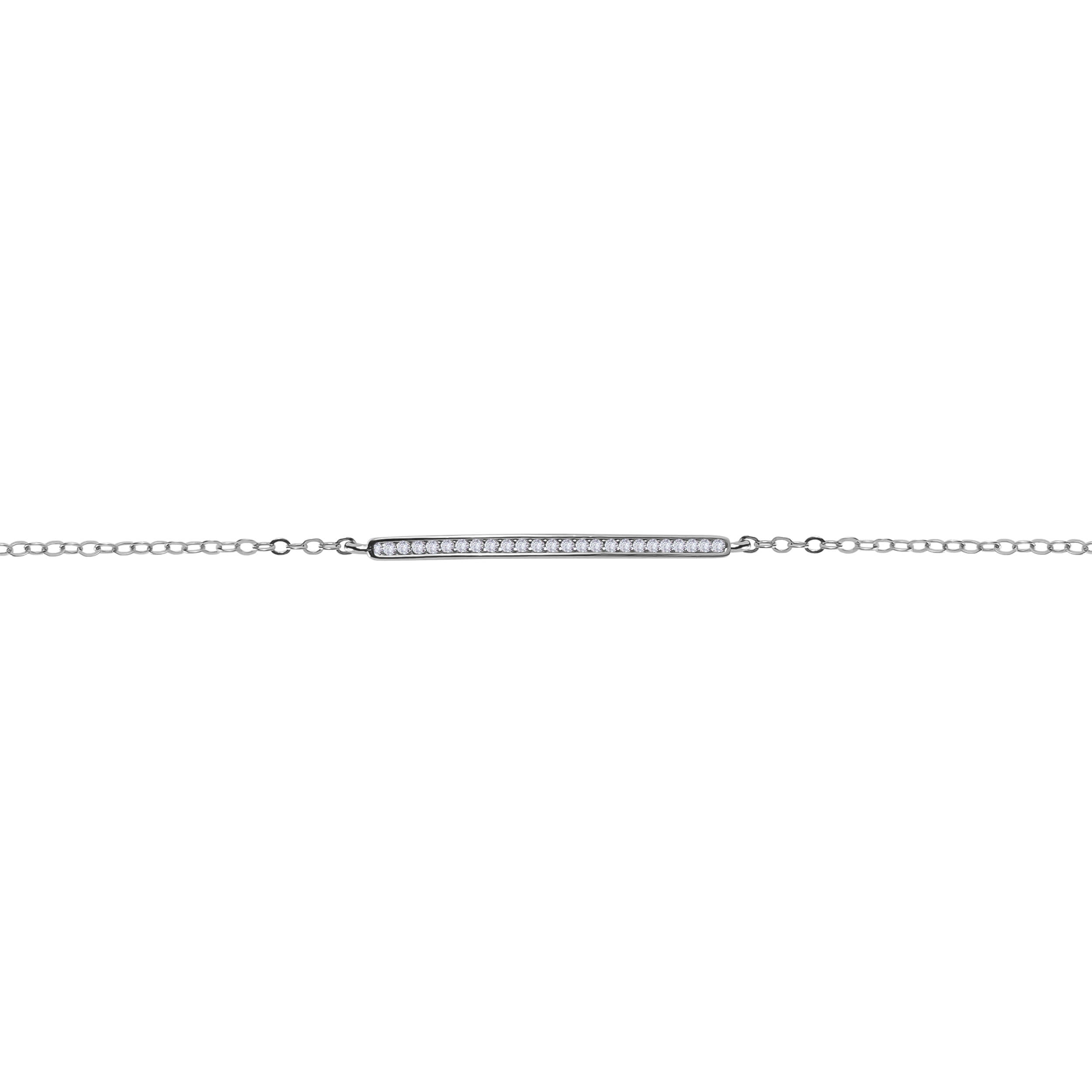 Diamant Barren Armband Silber Offen