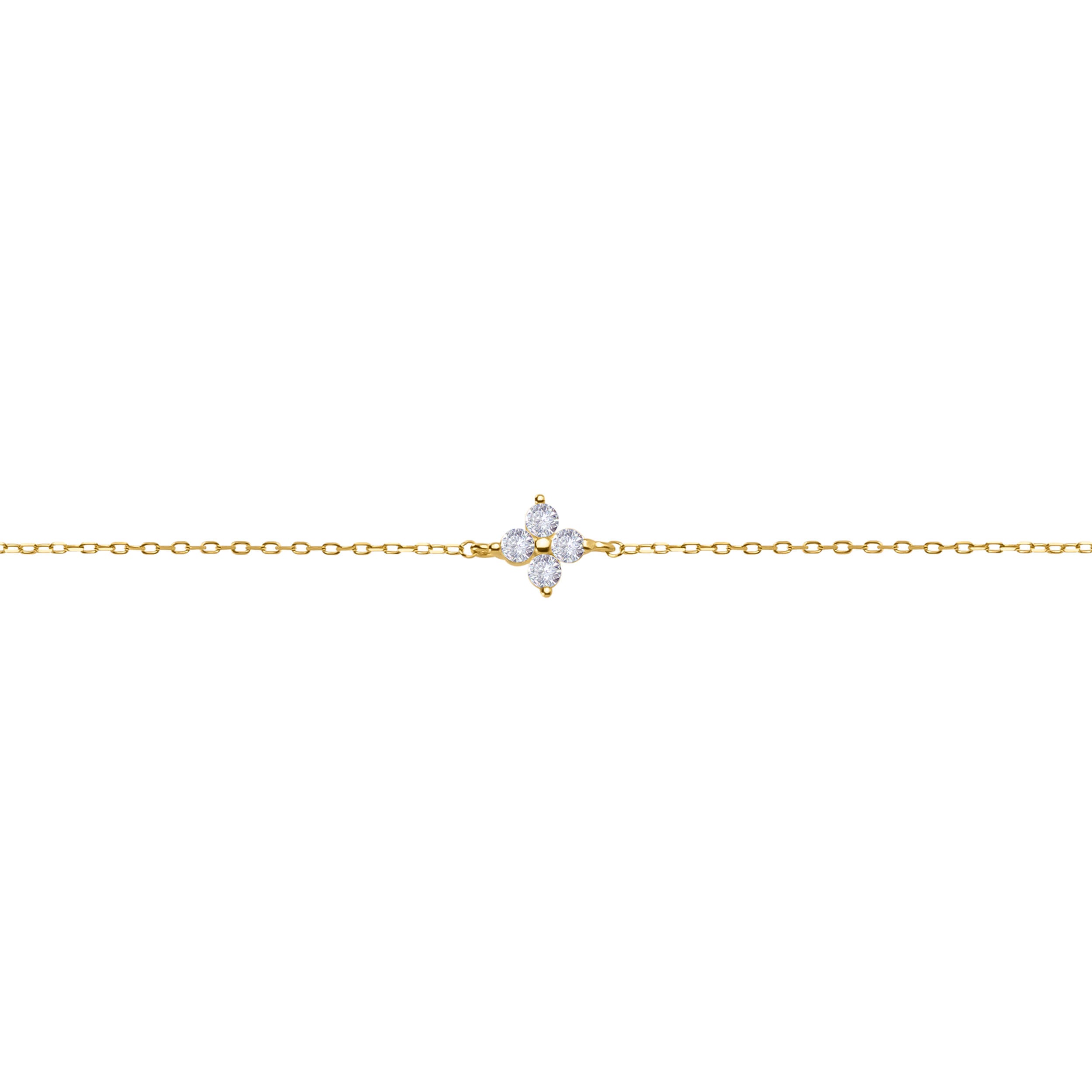 Kleeblatt Armband Gold Offen