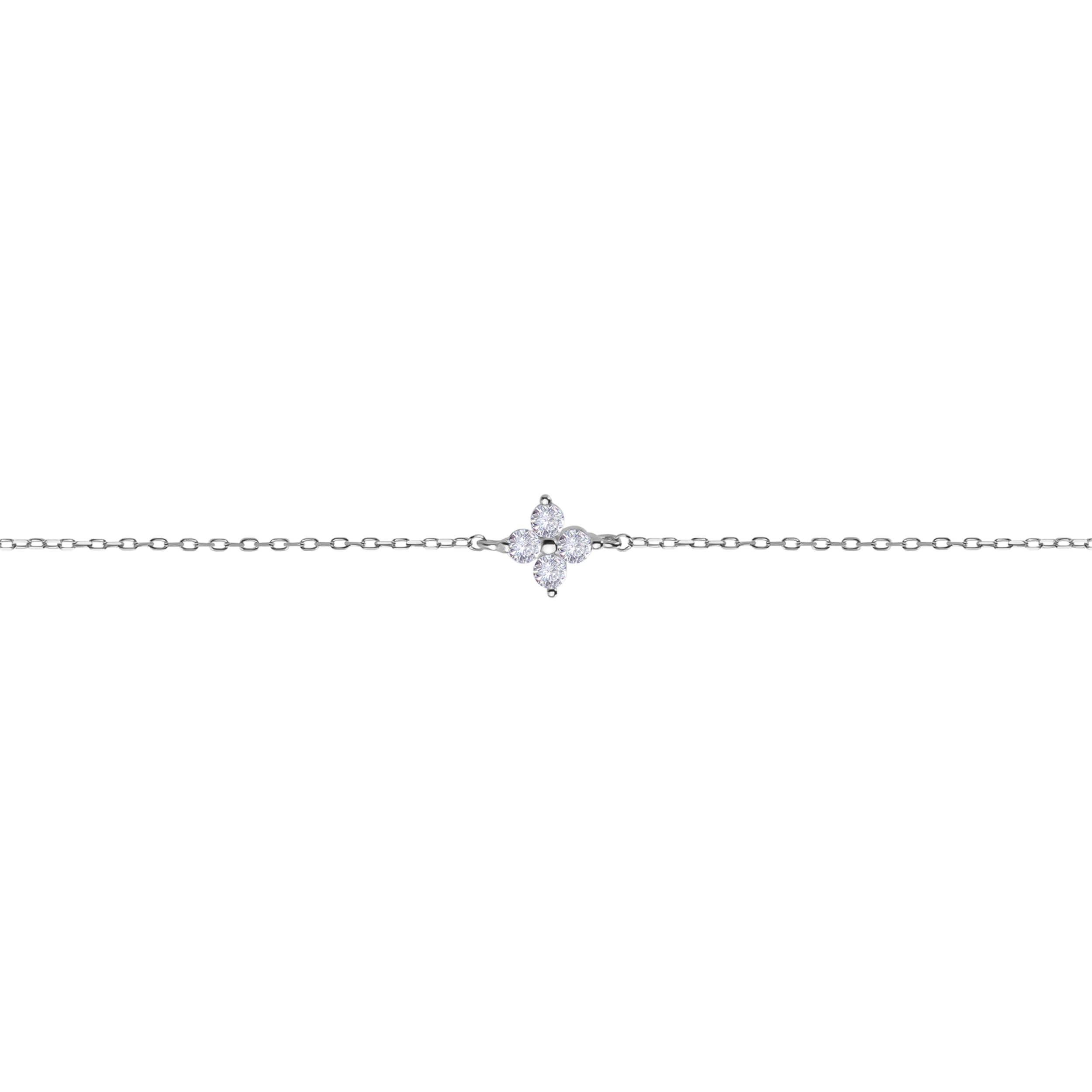 Kleeblatt Armband Silber Offen
