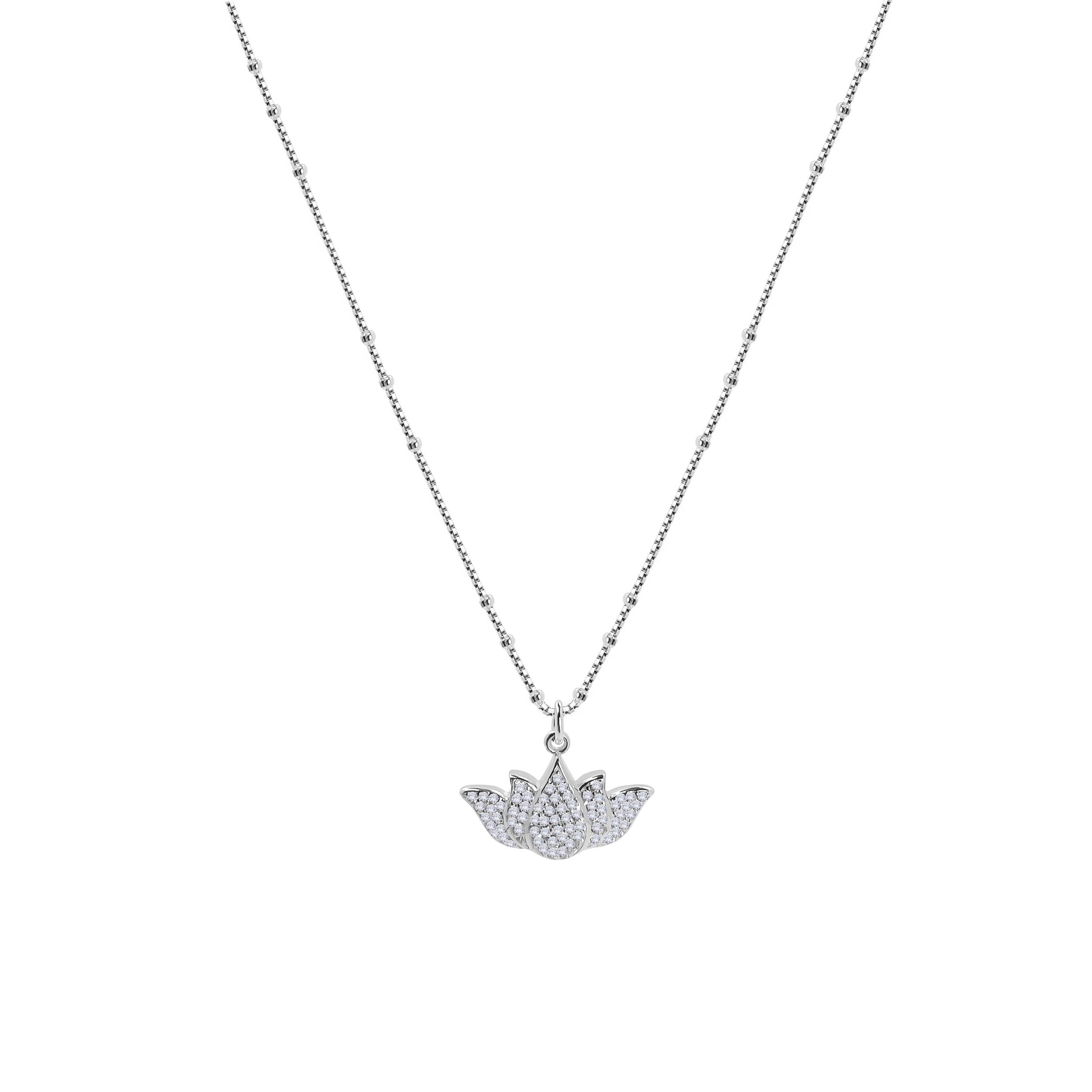 Lotusblume Halskette Silber